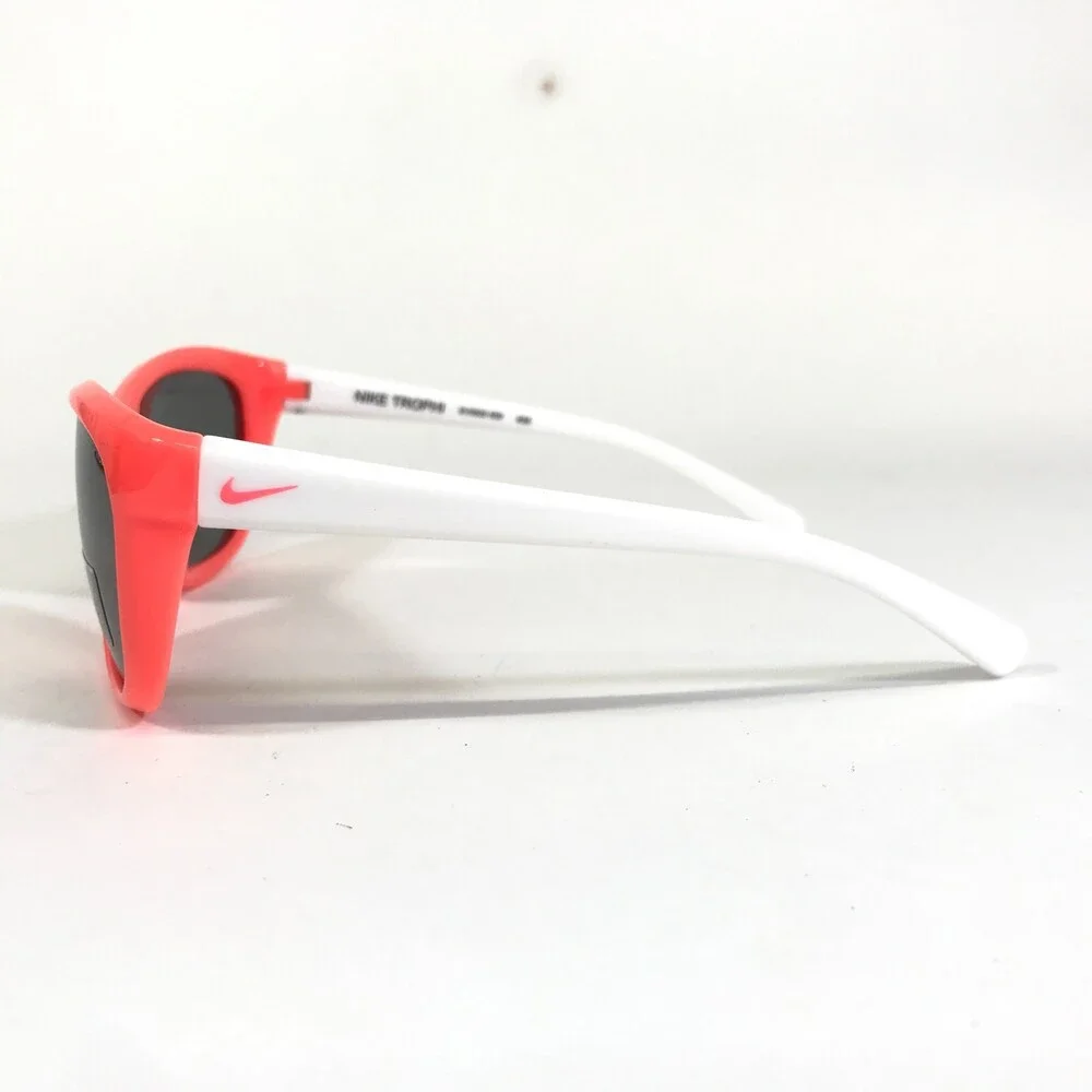 Nike Youth Sunglasses TROPHI EV0820 609 White Neon Orange with Mirrored Lenses